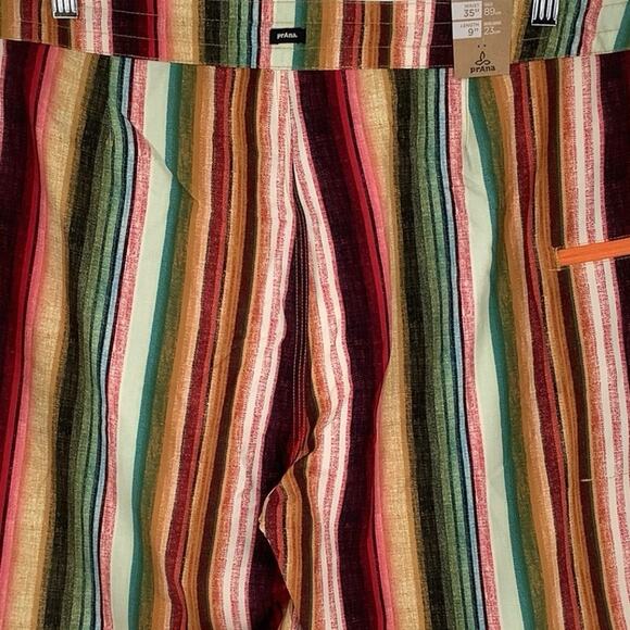 prAna Size 35 Baja Stripe 7” Fenton Boardshorts Swim Trunks Swimwear N10-22 - Picture 6 of 9